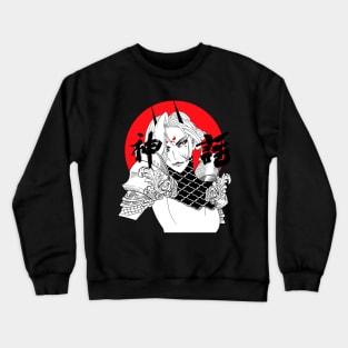 Vaporwave Samurai Girl Warrior Crewneck Sweatshirt